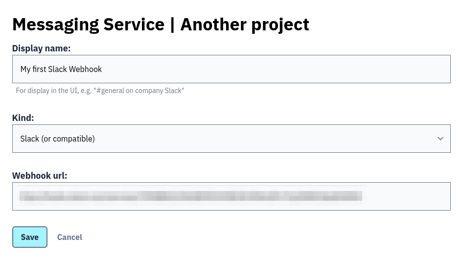 Adding a webhook in Bugsink
