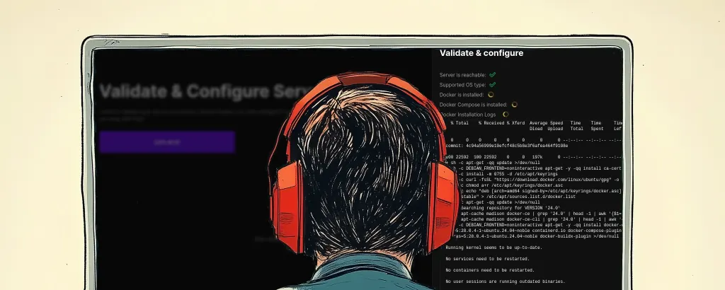 Software Developer, looking at the Coolify installation screen