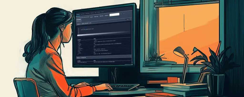 Developer looking at Dark mode