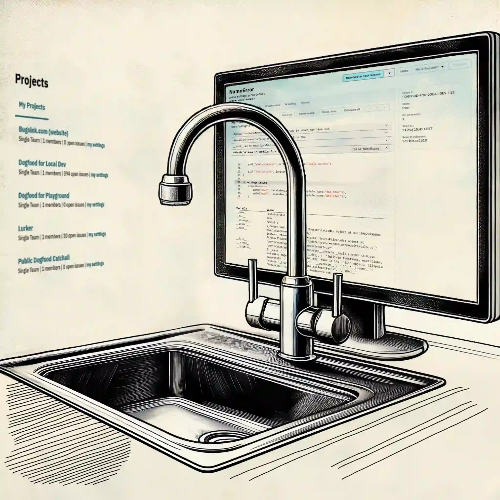 Monitor near sink
