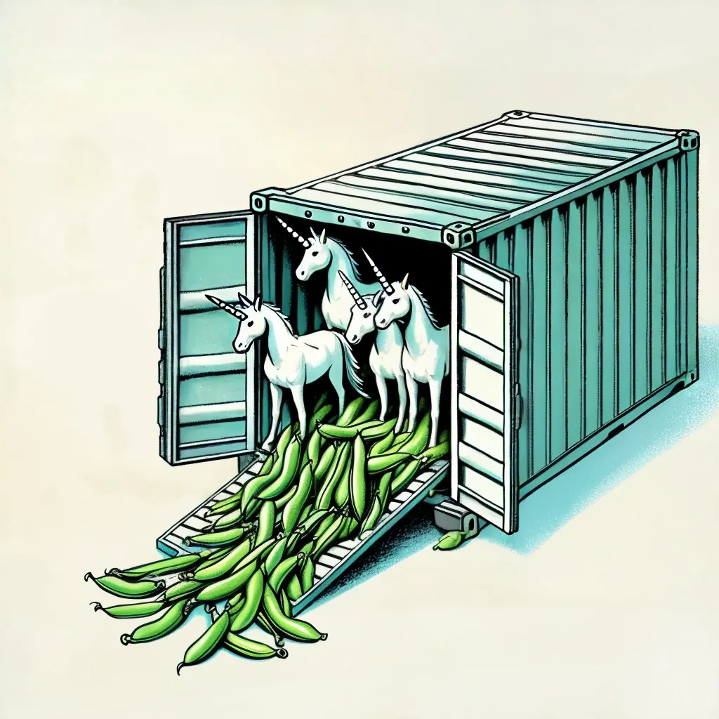 Container with Snappeas and Unicorn