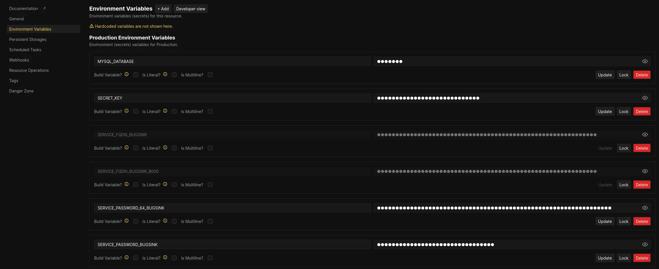 Find the admin password in the environment variables
